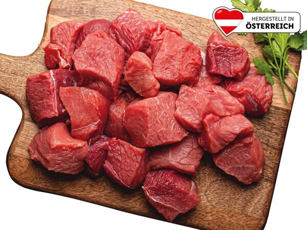 Frisches Rindsgulaschfleisch