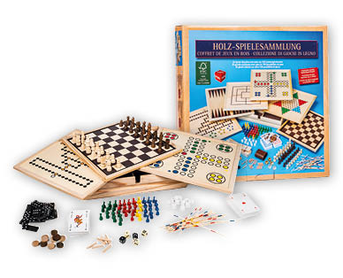 Scatola con set di giochi di legno TOY.