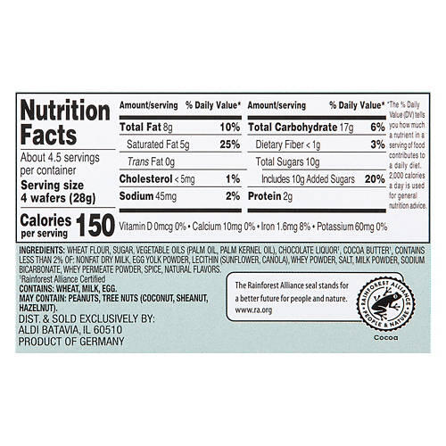 Dark Chocolate Coated Wafer Rolls, 4.41 oz
