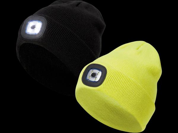 Stickad mössa med LED