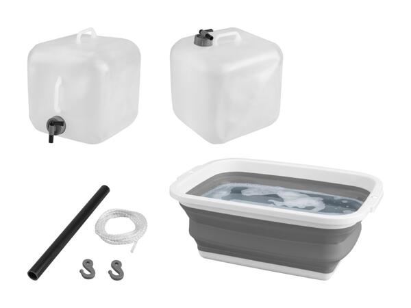 Douche de camping/​jerrican/​bassine/​corde à linge