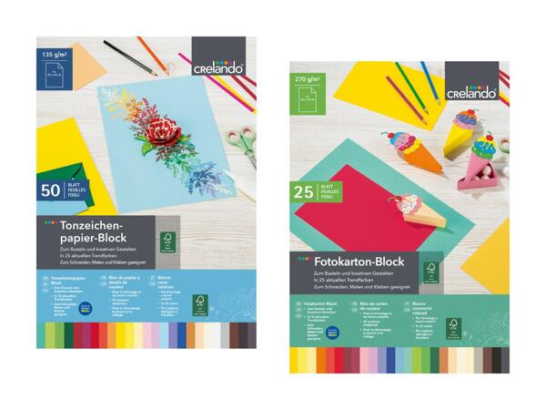 Fotokarton-Block/​Tonzeichenpapier-Block