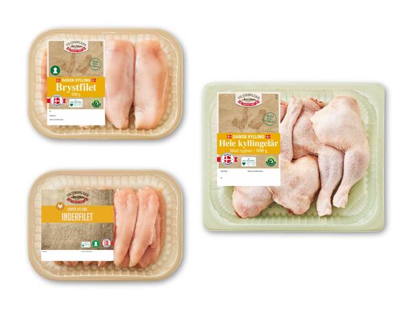 Hele danske kyllingelår, bryst- eller inderfilet