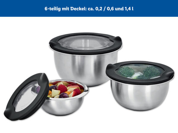Edelstahl-Schüssel-Set