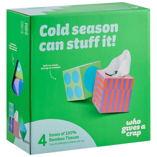 Bamboo Facial Tissues 4 x 65 Pack