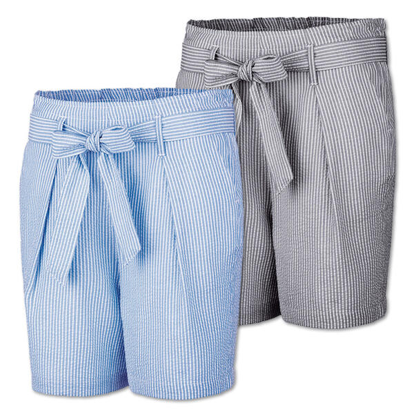 Seersucker-Shorts mit Gürtel