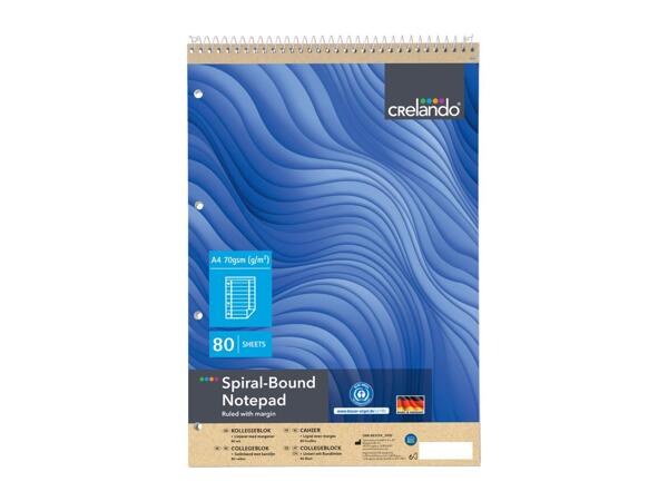 Crelando A4 Top Spiral-Bound Notepad