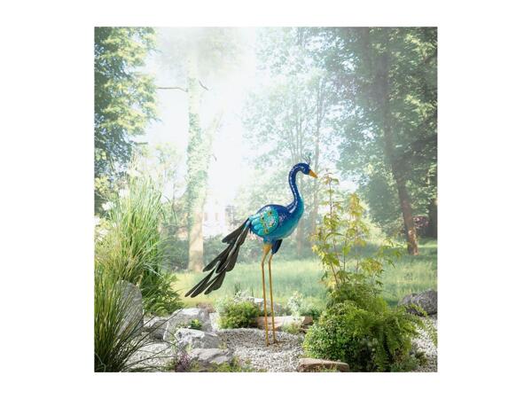 Livarno Home Metal Peacock Bird Ornament - Closed Tail