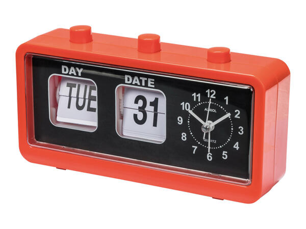 Auriol Retro Alarm Clock with Flap Calendar