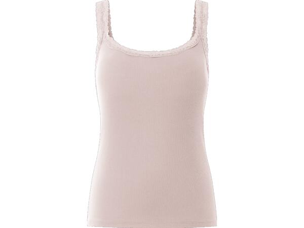 Ladies' ribbed vest tops with lace, 3 pieces