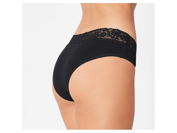 Ladies' Lace Trim Hipster Briefs, 5 pieces