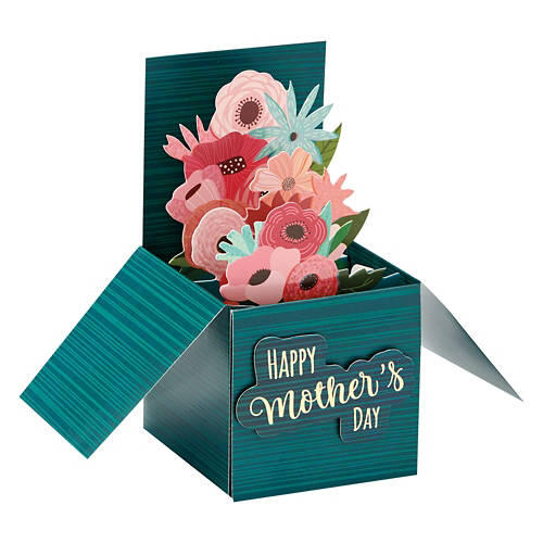 Navy Florals Pop-Up Box Mother's Day Card