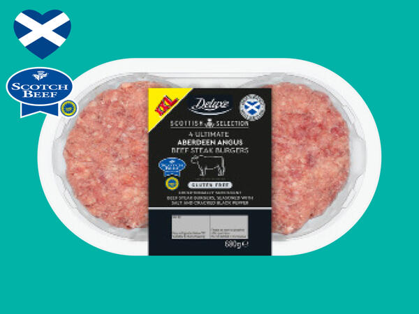 Deluxe 4 Ultimate Aberdeen Angus Beef Steak Burgers - Lidl - Great ...