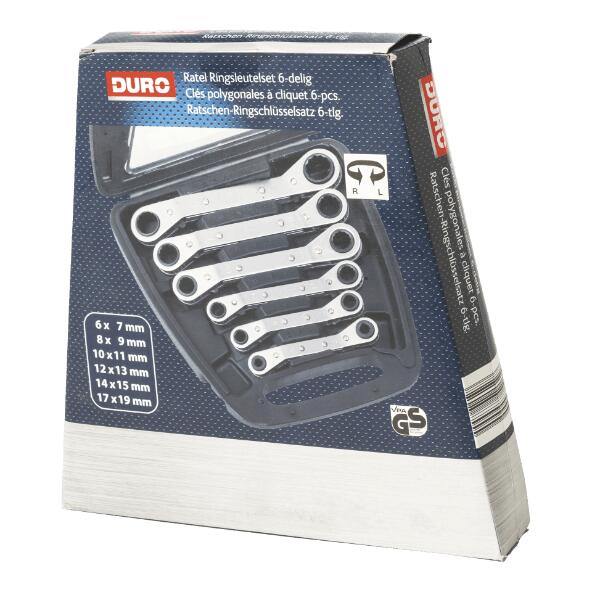 Jeu de clés polygonales à cliquet, 6 pcs