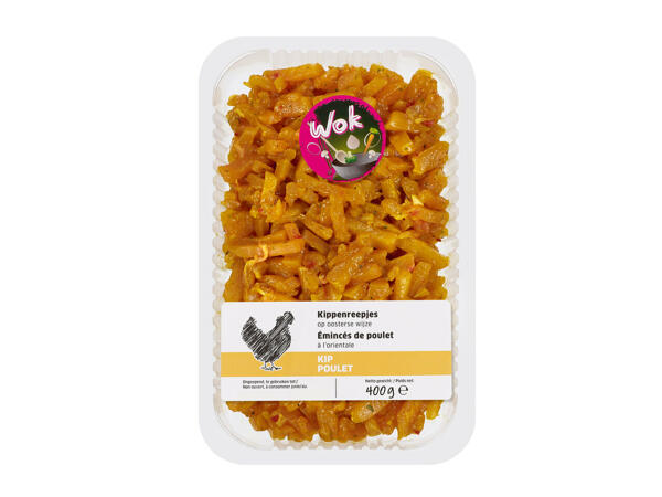 Émincé de poulet mariné pour wok