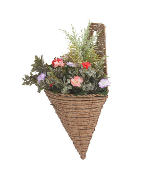 Artificial Wall Basket Red/Purple