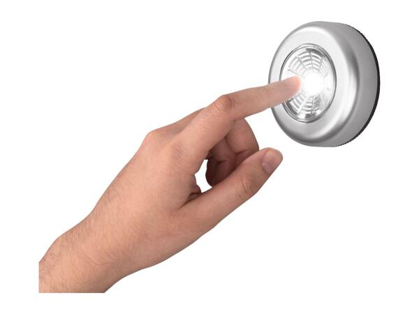 Livarno Home LED Push Lights - 3 Pack - Silver