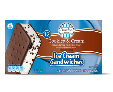 Sundae Shoppe Cookies and Cream Ice Cream Sandwiches