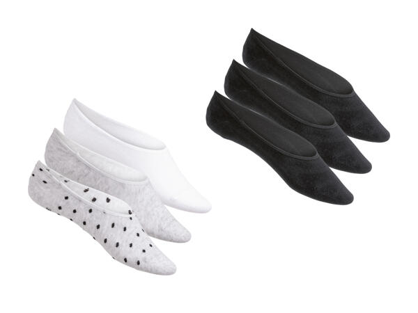 Chaussettes invisibles en coton, 3 paires