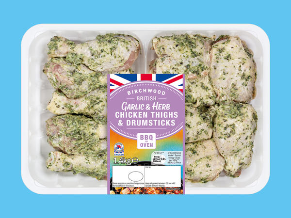 Birchwood Garlic & Herb British Chicken Thighs & Drumsticks