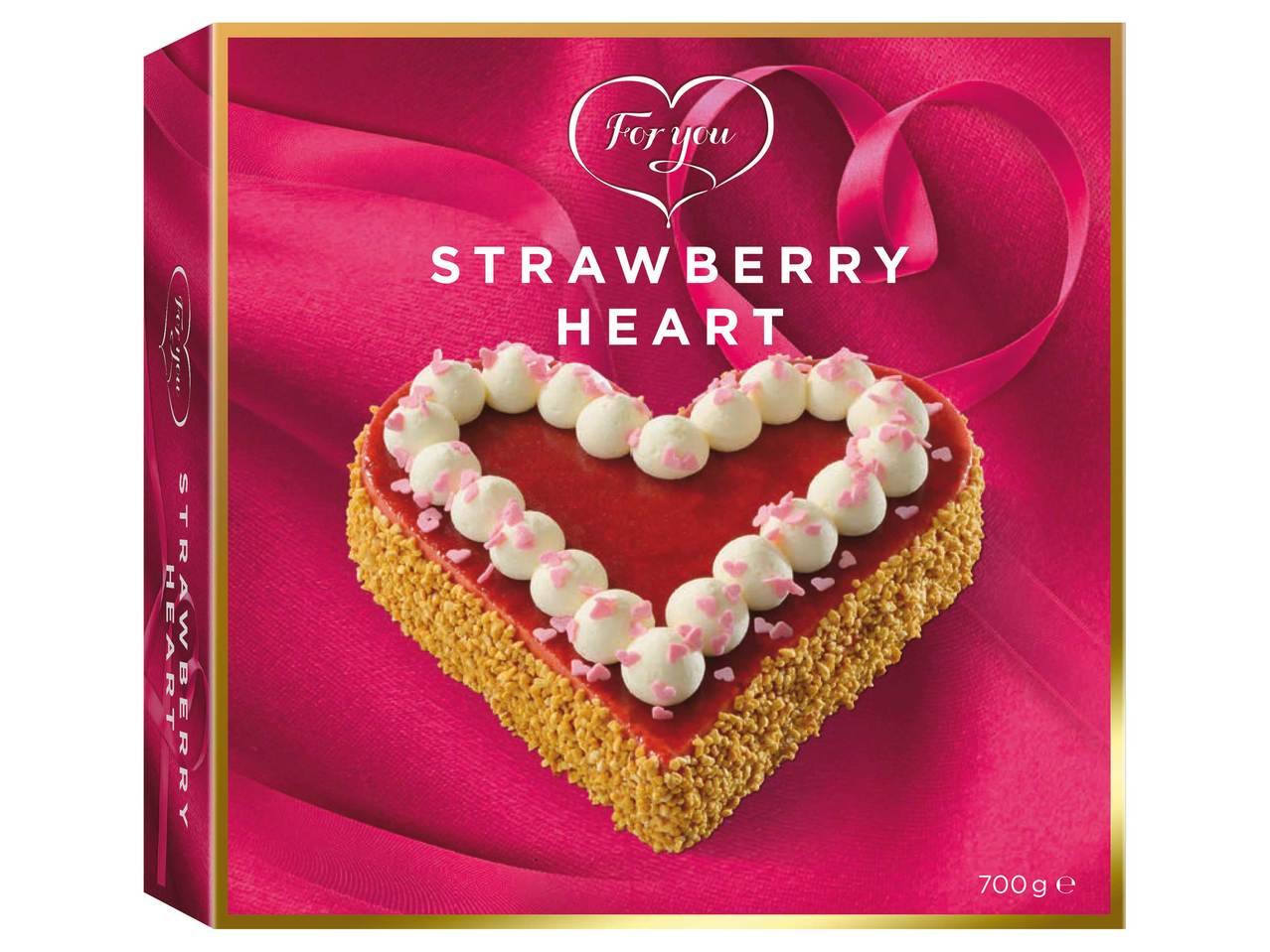 Gâteau aux fraises en forme de coeur
