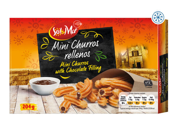 Sol & Mar Mini Churros Filled with Chocolate