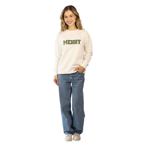 Ladies Holiday Pullover - White, S