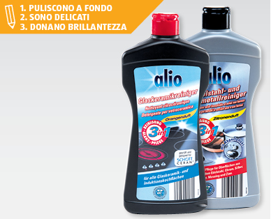 Detergente per vetroceramica/acciaio inossidabile e metalli non ferrosi 3 in 1 ALIO