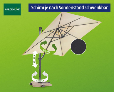 GARDENLINE Alu-Multipendelschirm