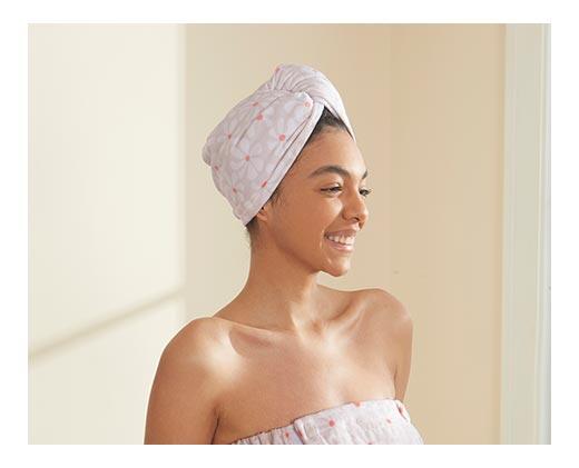 Huntington Home 2 Pack Microfiber Hair Towel or Body Wrap