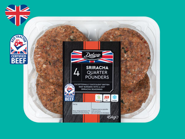 Deluxe 4 British Beef Sriracha Quarter Pounders