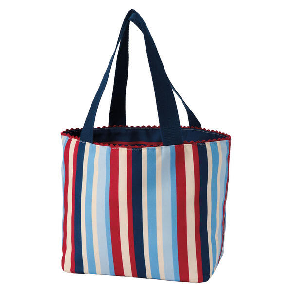 LIVE IN STYLE Navy Stripes Reversible Tote