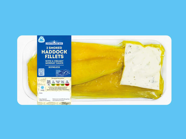 Lighthouse Bay 2 Smoked Haddock Fillets with Mornay Sauce