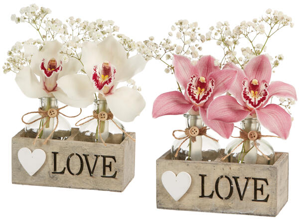 2er Orchidee „Love" in Holzkiste