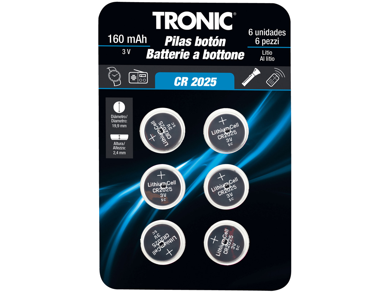 TRONIC(R) Knapcellebatterier 6-pak