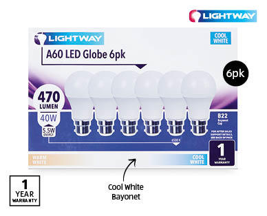 Bulk LED A60 Bulbs 6pk