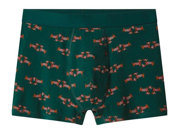 Esmara Men Men's Green & Black Christmas Boxers - 3 Pack