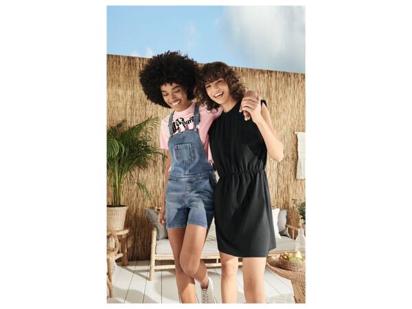 Ladies' Denim Dungaree Shorts