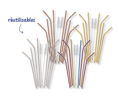 Lot de pailles en acier inoxydable, 10 pièces CROFTON(R)