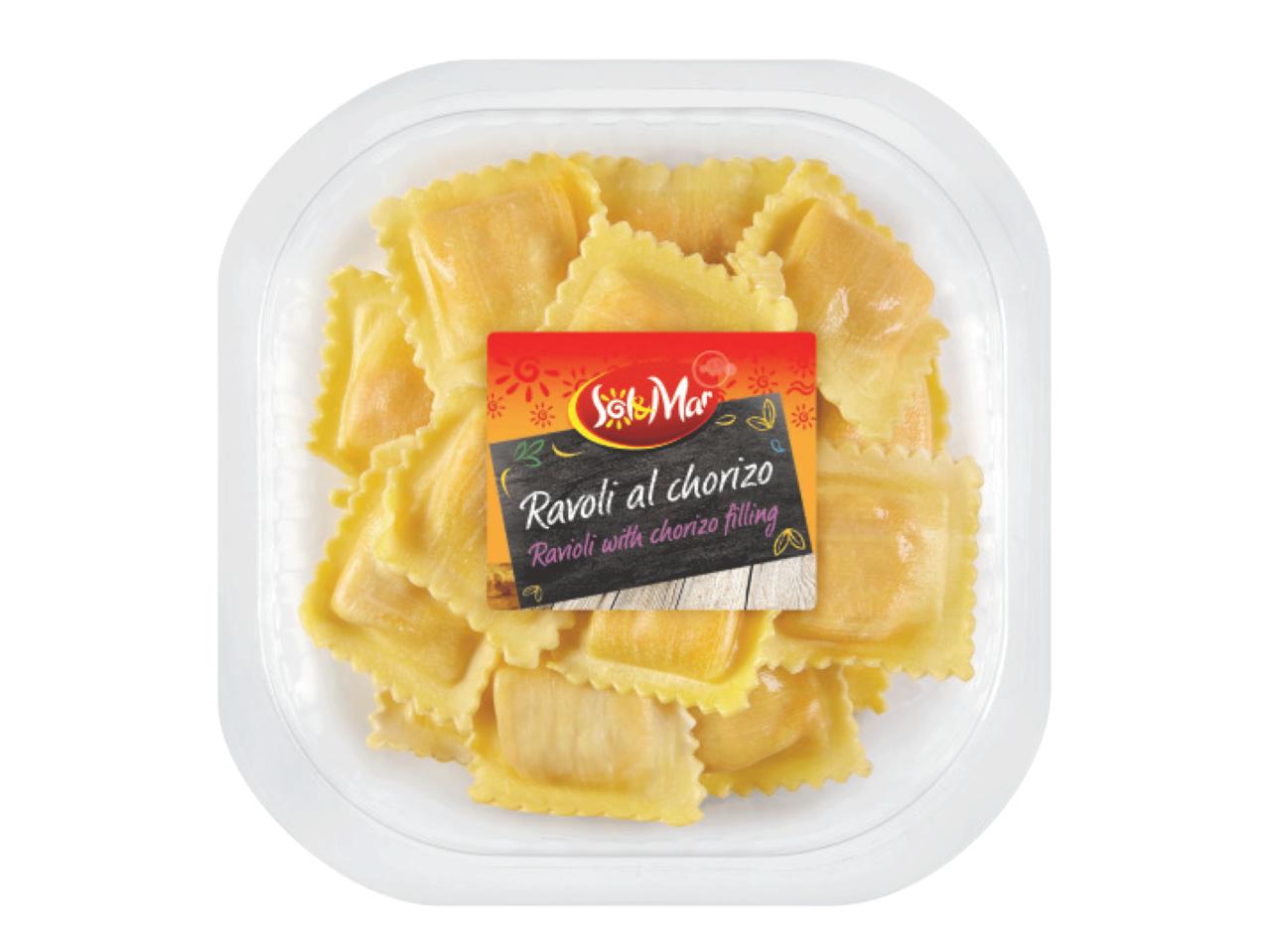 SOL & MAR Ravioli with Chorizo