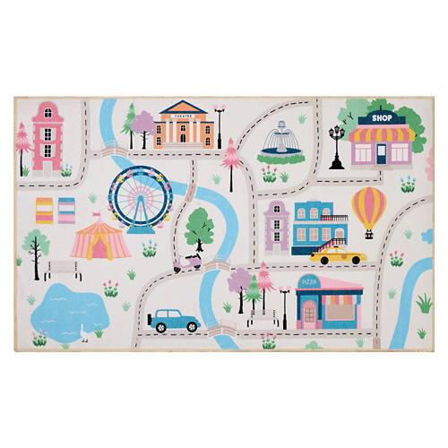 3' x 5' Washable Play Rug - Pastel City
