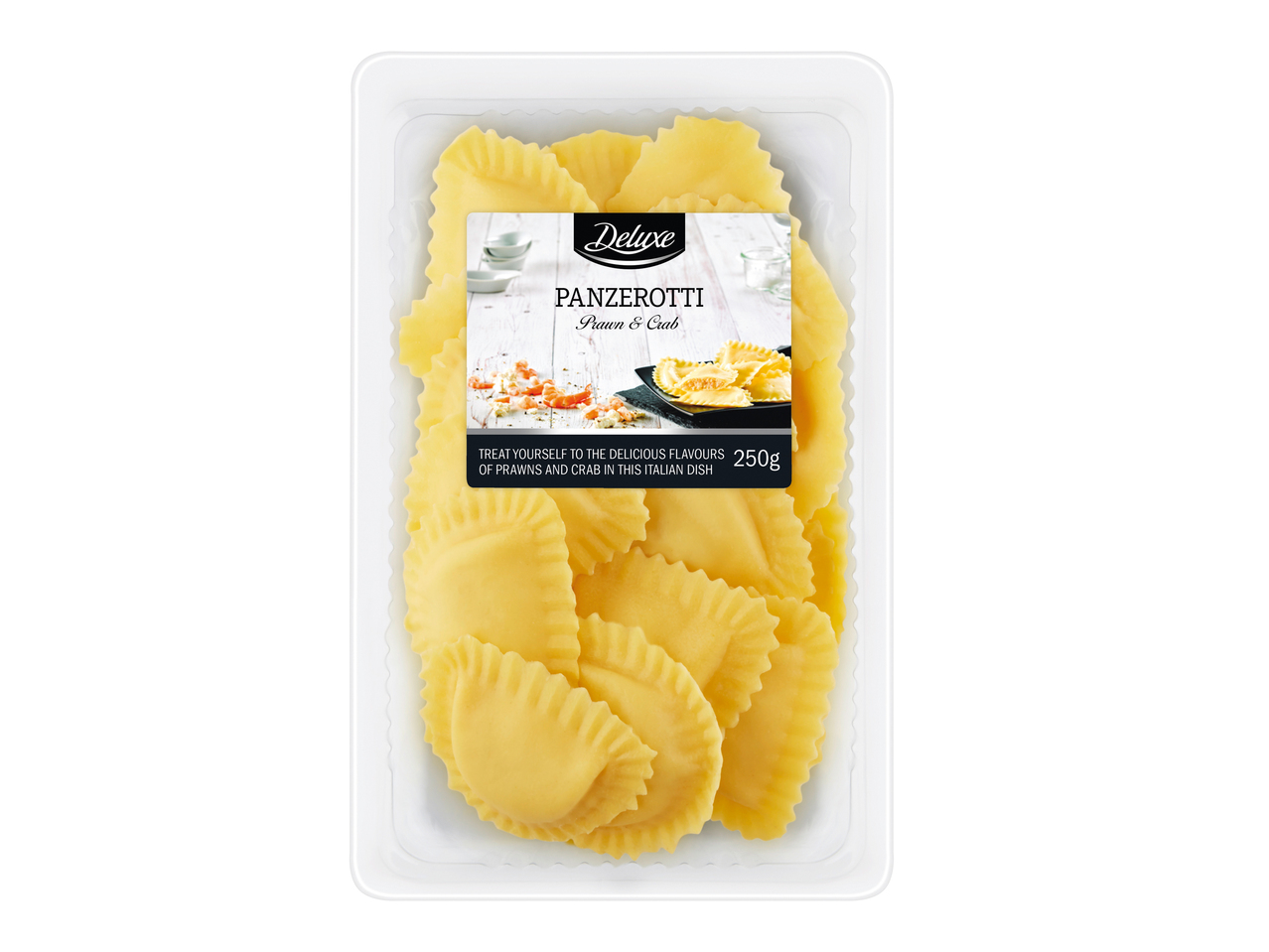 Gevulde pasta met krab en garnalen