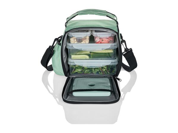 Livarno Home Green Cool Bag with Lunch Boxes