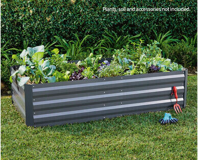 Large Charcoal Metal Garden Bed