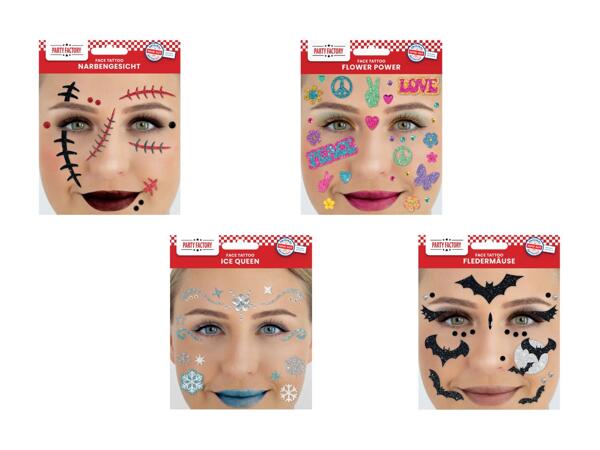 Set di tatuaggi di Halloween per il viso, 2 pezzi