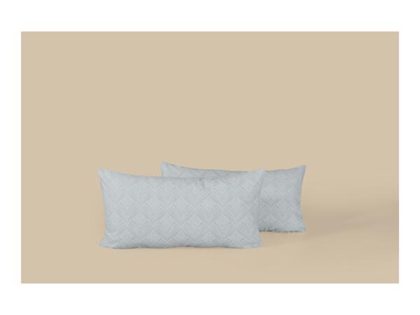 Grey Renforcé Pillowcases With Leaf Pattern - 2 Pack