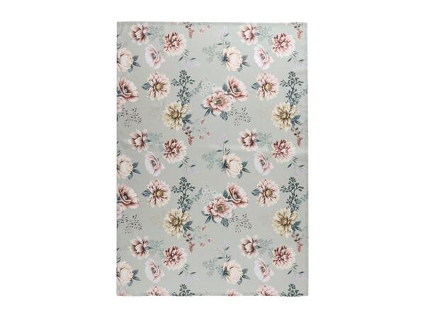 Grey Tablecloth With Floral Pattern