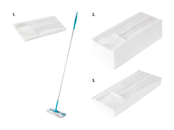 Set balais attrape poussière/recharge de lingettes