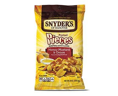 Snyder's of Hanover 
 Hot Buffalo Wing or Honey Mustard & Onion Pretzel Pieces