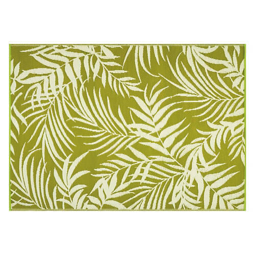 5' x 7' Reversible Indoor/Outdoor Rug - Green Leaves